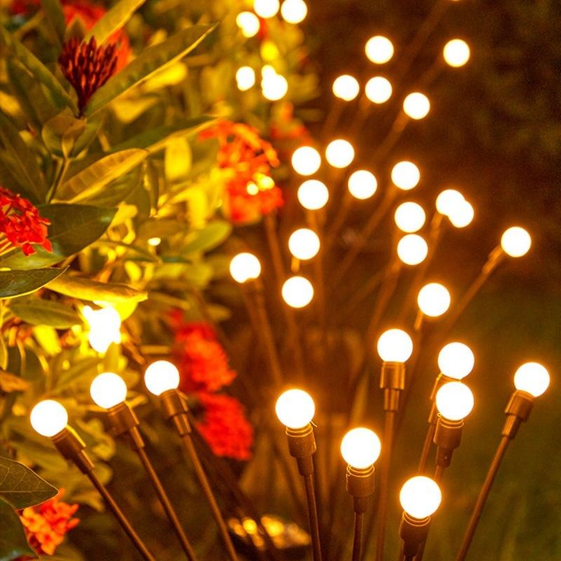 Solar-LED-Glühwürmchen-Lampe für den Außenbereich, Garten-Rasenlampe, Hofkanal-Landschaftslampe, Solar-Himmel-Stern-Schaukellampe, für den Außenbereich, Blumenbeet, Weihnachtsdekoration