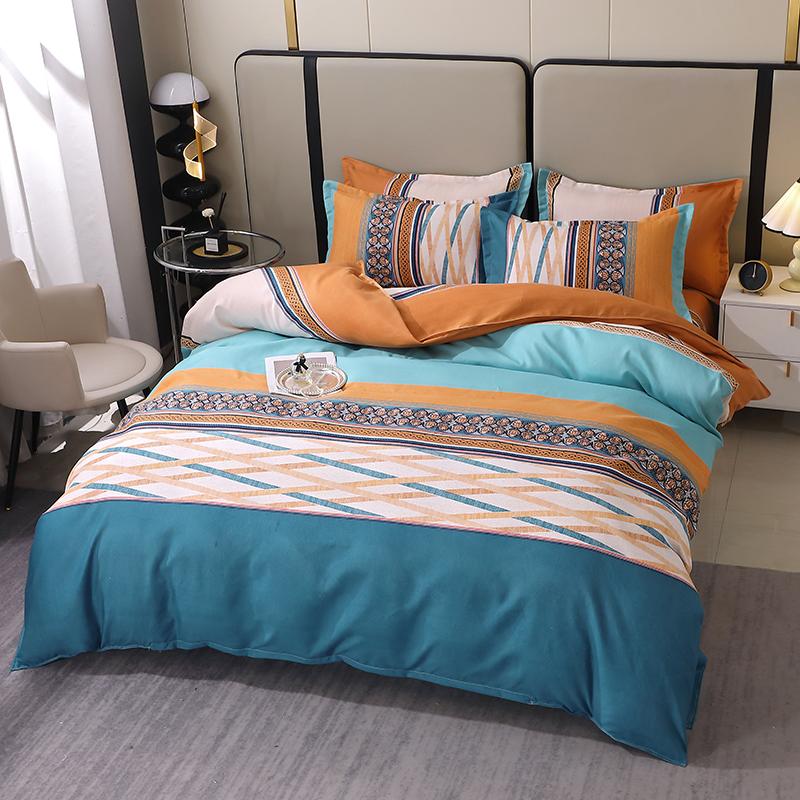 3 Pieces Luxury Striped Duvet Covers Soft Set Minimalist Modern Comforter Cover Thickened Breathable Bedding Sets For All Season