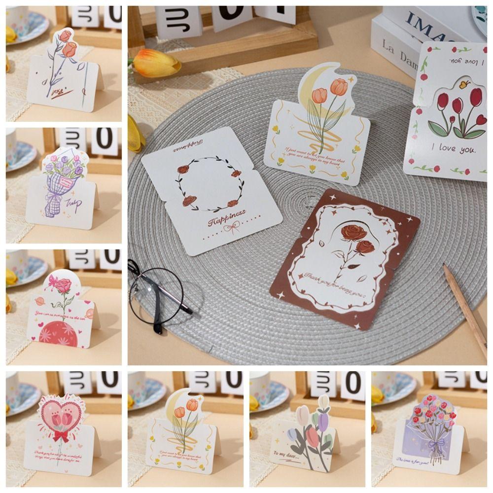 

10pcs Bouquet Series Message Card DIY Decoration Greeting Card Exquisite Teacher s Day