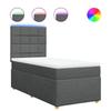 VidaXL Sommier à lattes de lit avec matelas Gris foncé 80x200 cm Tissu 3293408