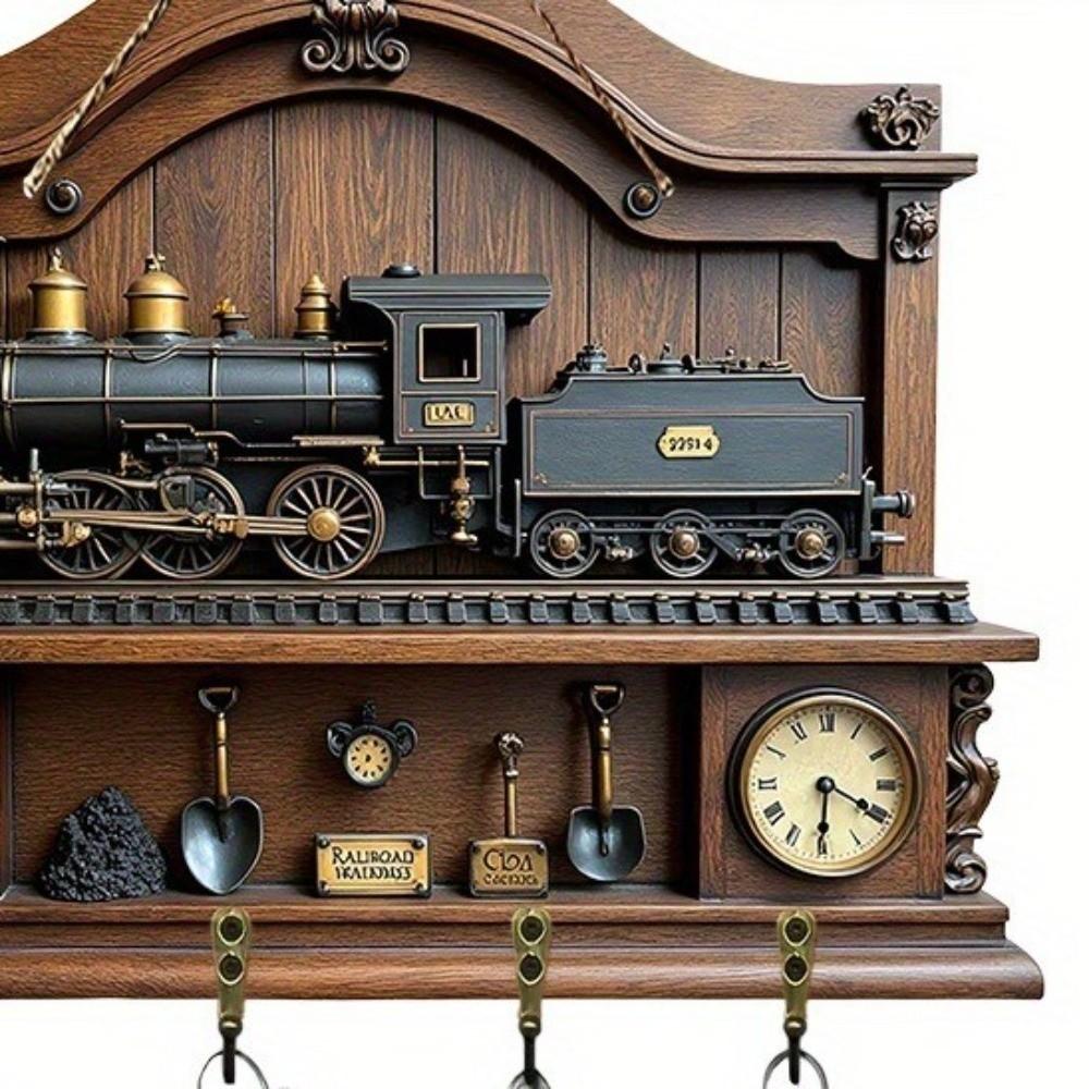 Wooden Wall Hook Vintage Keyframe Storage Hooks Portable Key Holder Wall Porch