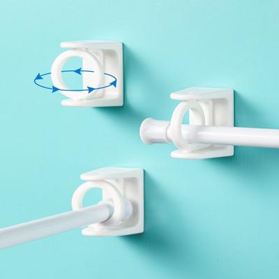 2Pcs Curtain Rod Bracket Hooks Adjustable Clear Wall Bracket Self Adhesive Rods