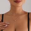 Accessories Temperament Diamond Embellished Fireworks Crystal Pendant Clavicle Fine Chain Simple Double Necklace