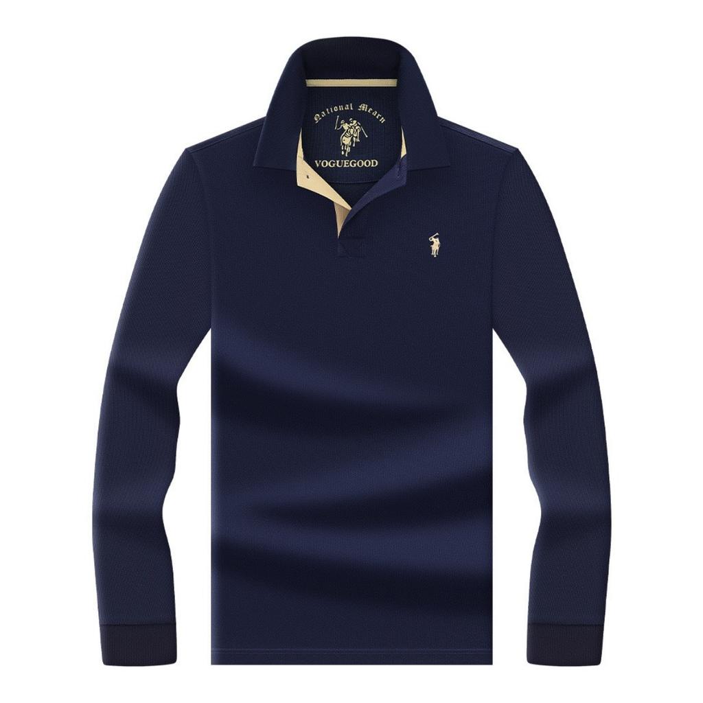 STORN New Men's Long Sleeved Polo Shirt Breathable Lightweight Shirt Luxurious Top Casual Men's Polo Shirt