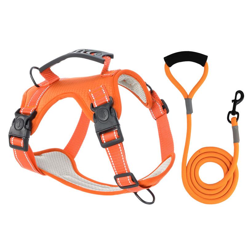 Adjustable Dog Chest Strap Vest Style Night Reflective Corgi Shiba Inu Medium and Large Dog Walking Pet Traction Rope High Quality
