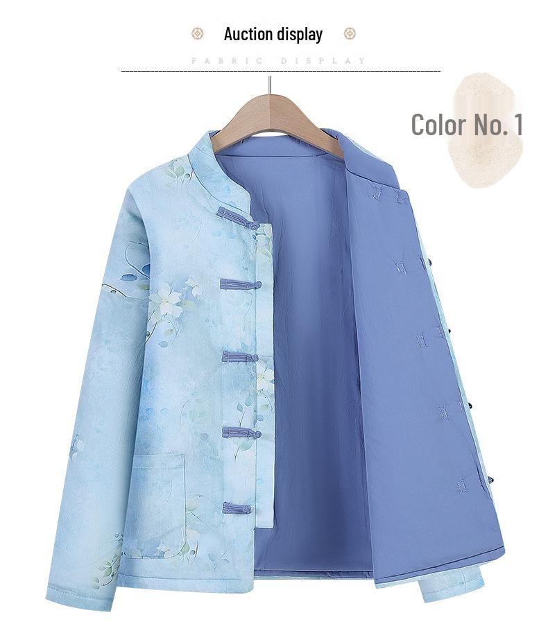 Women's Winter Thickened Warm Cotton Padded Jacket - Chinese Style Loose Outerwear for Middle-Aged and Elderly