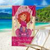 Custom Name Beach Towel Straw-berry Sweet Moment Beach Towel, Soft Microfiber, Gift for Her/Him, Birthday, for Pool, Beach, Travel, Fan gifts