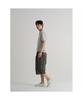 8SECONDS Texture-Modified Cool Touch Collar Neck Short Sleeve Knit Light Gray