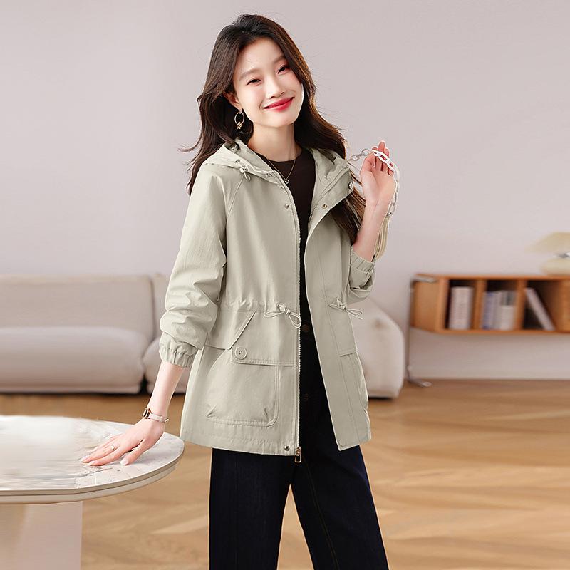 Trench Coat Women's Spring and Autumn New Loose Casual Versatile Medium and Long Explosion Waist Popular Top Trench Coat