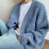 Retro Hong Kong Style Men's Cardigan Sweater: Versatile Casual Knitwear for Autumn and Winter