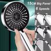 15CM Super Big Panel Shower Head 6 Modes Adjustable Bathroom High-pressure Water-saving Shower Mixer Bathroom Sprayer Accessorie