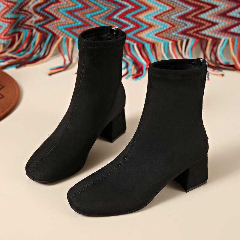 

Высококачественная обувь для женщин, женские ботильоны, модные ботинки с застежкой-молнией сзади, современные ботинки для женщин, горячая распродажа, обувь больших размеров для женщин 43 чёрный