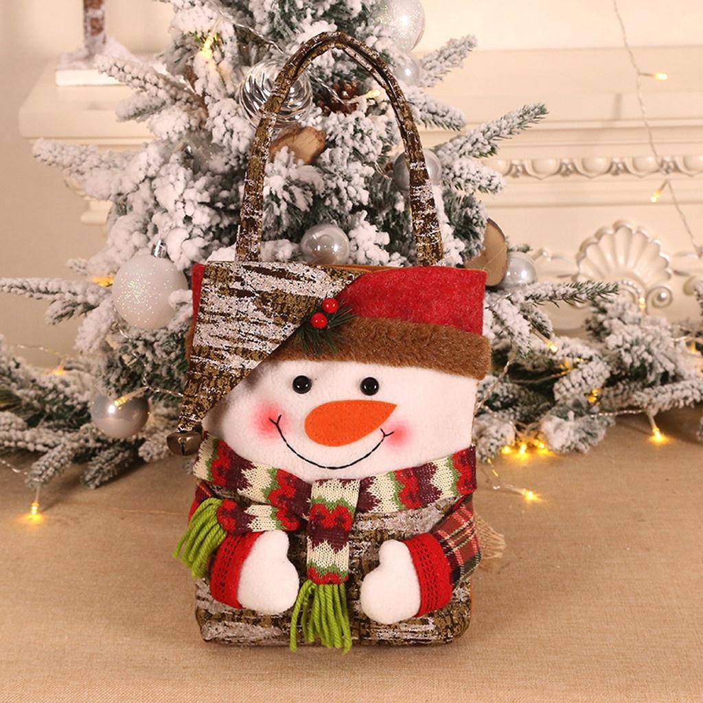 Santa Claus Gift Holders Stockings Merry Christmas Candy Bags Snowman Pendant New Year Xmas Ornament Festive Party Supplies