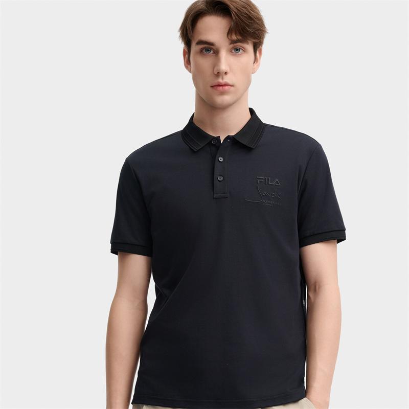 New FILA Polo Shirts Men's Jet Black F11M438121FBK