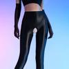 Triangle Open Crotch Dance Singer Oil Shiny Pantyhose Solid Color Slim Legs Anti-Hook Tights Ladies Stretchy Shaping Underwear