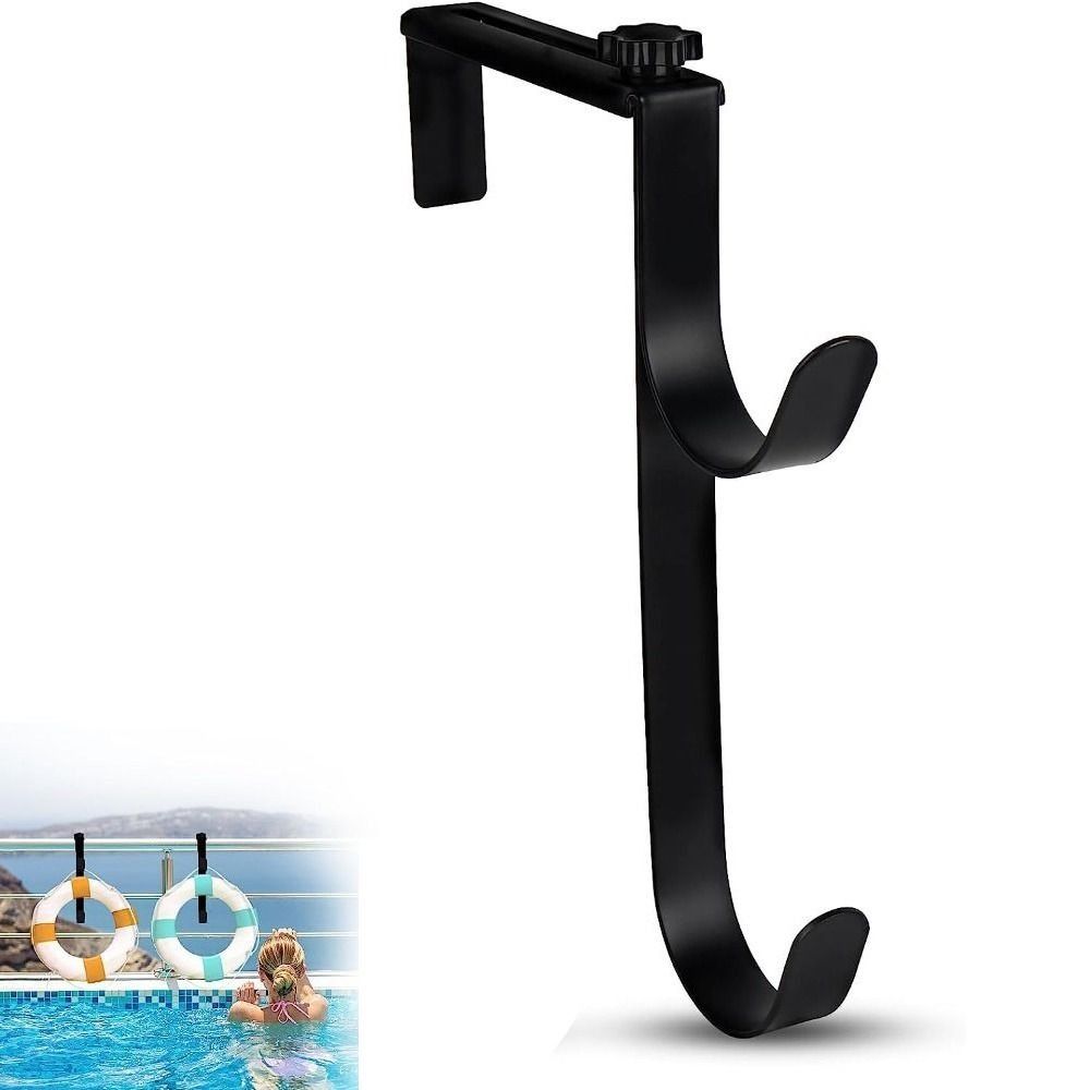 2 Stück Verstellbare Schwimmbeckenstangenhaken Eisen Schwimmbeckenrohrhalter Schwimmbeckenzubehör
