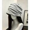 Japanese Yamamoto Style Pleated Striped Stack Hat Early Autumn Knitted Hat Street Fashionable Plain Face Small Pullover Hat