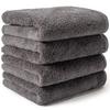AIFY Resort Unspun Yarn Face Set of Hotel Gentle On for Single New 34 X Dark Gray Towels, Towels, 4, 100% Cotton, Fluffy, Thick, Quick-Drying,