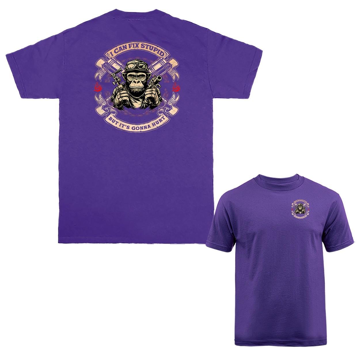 I Can Fix Stupid But It S Gonna Hurt Funny Mechanic Monkey T-shirt S разноцветный
