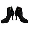 CHANEL short COCO Mark Matrasse leather boots black leather Used