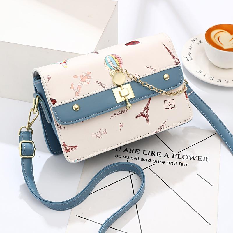 New High Appearance Level Print Patchwork Color Single Shoulder Bag Large Capacity Multi-layer Small Square Bag All Cross-body Bag Women