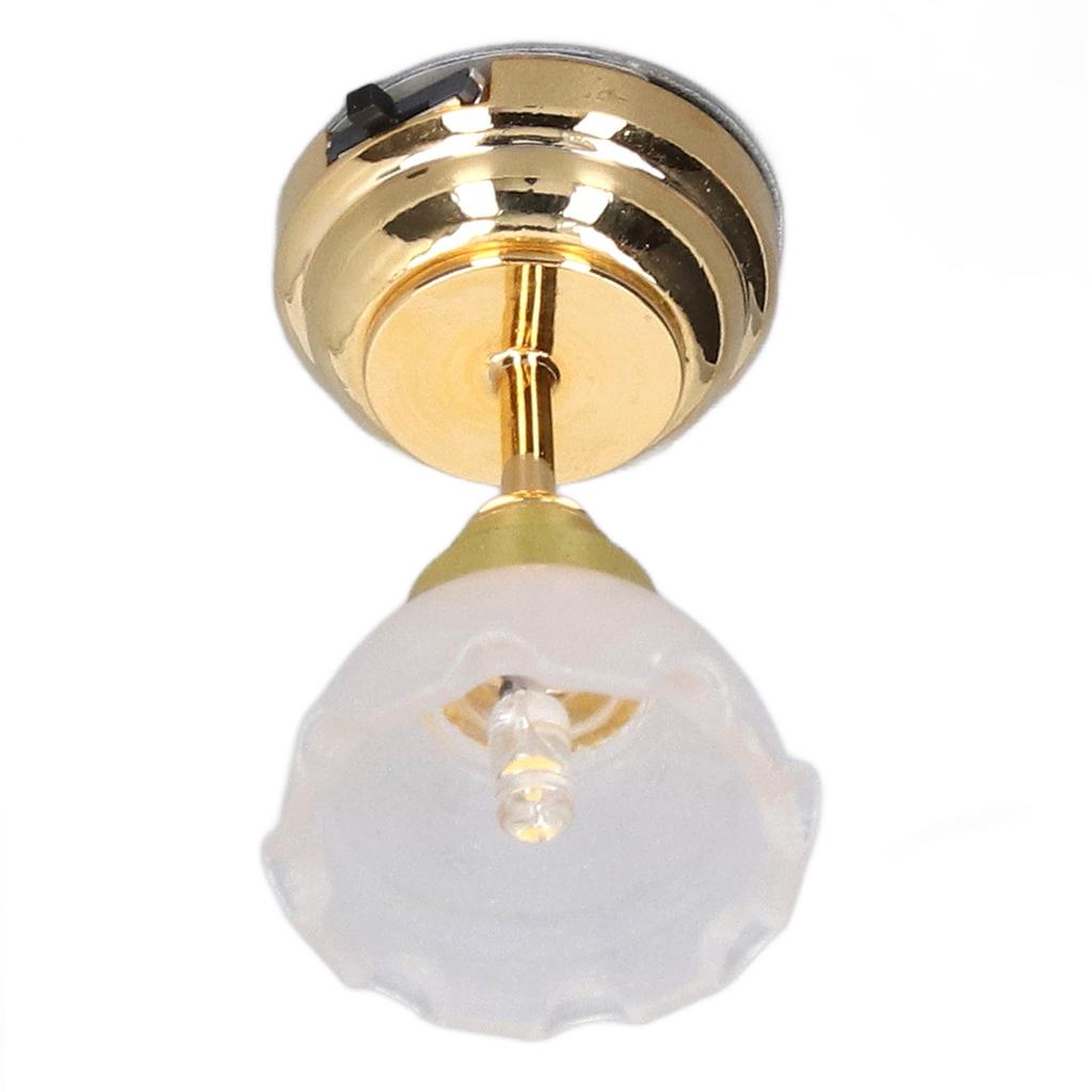 1/12 Scale Dollhouse Dome Light Decoration Flower Shape Miniature Dollhouse LED Light