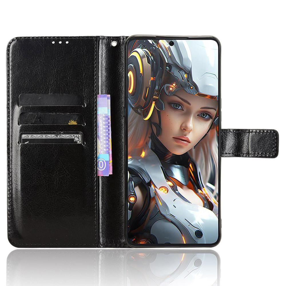 כיסוי ארנק טלפון מעור PU במרקם עור סוס משוגע עבור Cubot Max 5