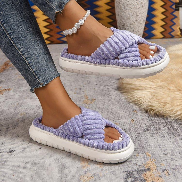 Fashion Autumn Winter Fashion Women Slip on Platform House Slippers Casual Shoes for Women Men Couples Comfortable Shoes