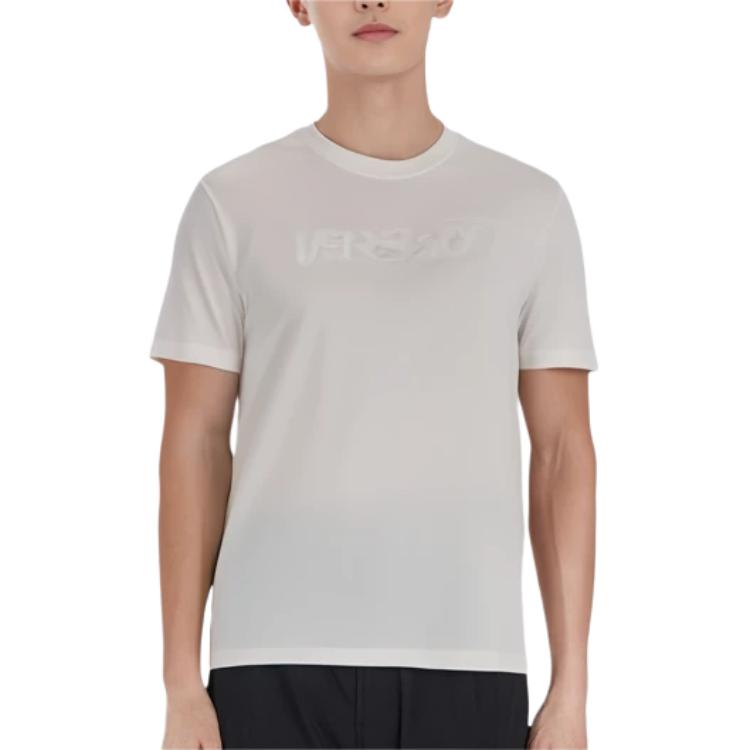 Versace Ss22 Logo Plain Round Neck Short Sleeve T-Shirt Men T-Shirts White 1003908-1A02797-1W000
