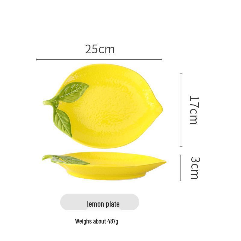 

Мультяшная лимонная посуда: Креативный керамический набор: фруктовая тарелка и салатник