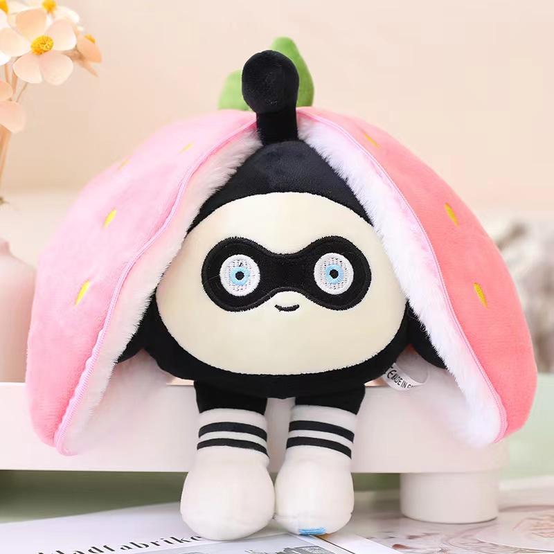 Strawberry Turned Into A Doll Plush Toy Children's Sleeping Pillow Children's Girl's Birthday Christmas Gift Rabbit Bee Doll