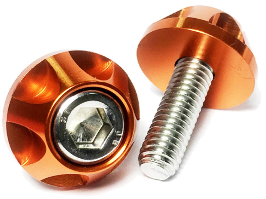 COTRAX License Plate Bolts, Lightweight, Aluminum, License Plate, Bolts, Washers + Stainless Steel, M6