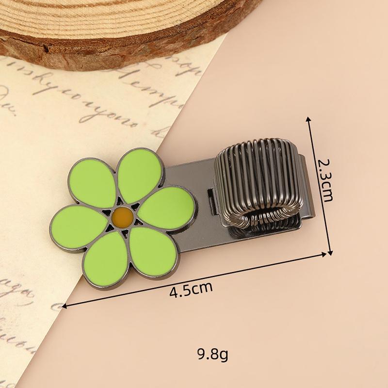 Flowers Metal Pen Clip With Spring Creative Spring Clip Student Pen Clip For Notebooks School