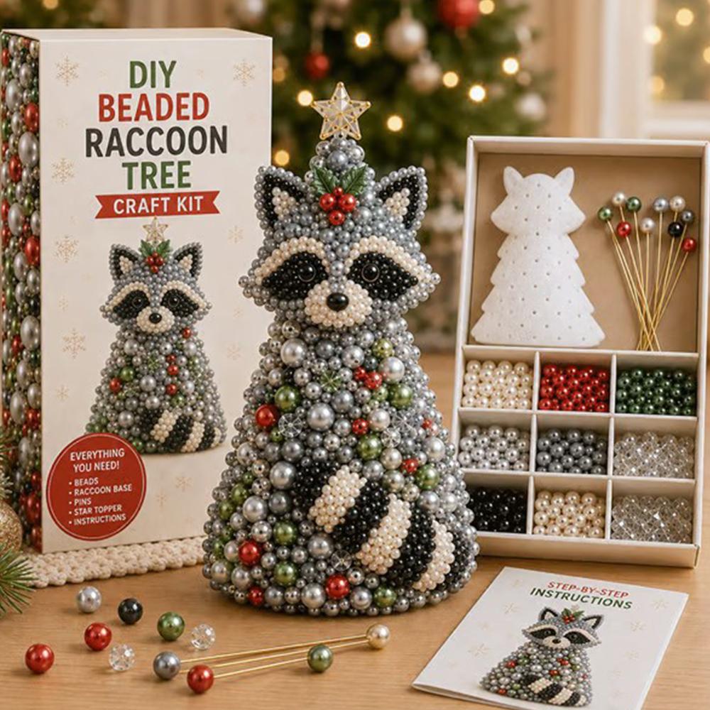 2026 NEW Animal-Themed Christmas Tree Making Kit Mini 3D Pearl Christmas Tree Desktop Decor Christmas DlY Craft Supplies Creati