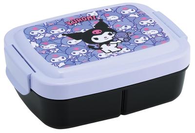 Detský obedár v tvare kupoly s integrovanou priehradkou 840 ml Kuromi Ushiro Shiro Sanrio Vyrobené v Japonsku P84