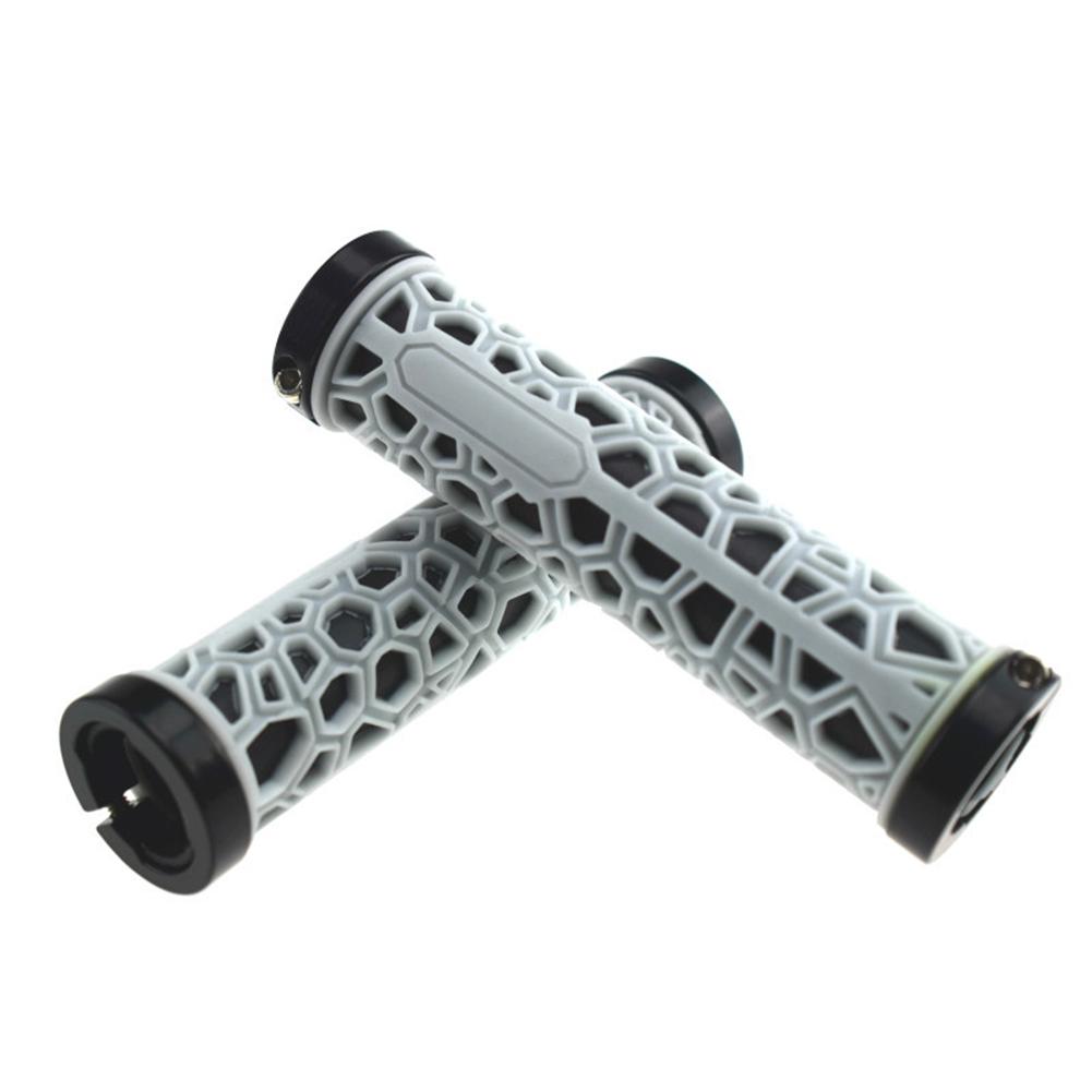1 Pair Rubber Bicycle Handlebar Grips Shockproof Ergonomic Design Double-sided Mountain Bike Handlebar Covers