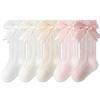 Children Girls Socks With Bows Cotton Baby Girls Socks Soft Toddlers Long Socks For Kids Princess Knee High Socks for Girls
