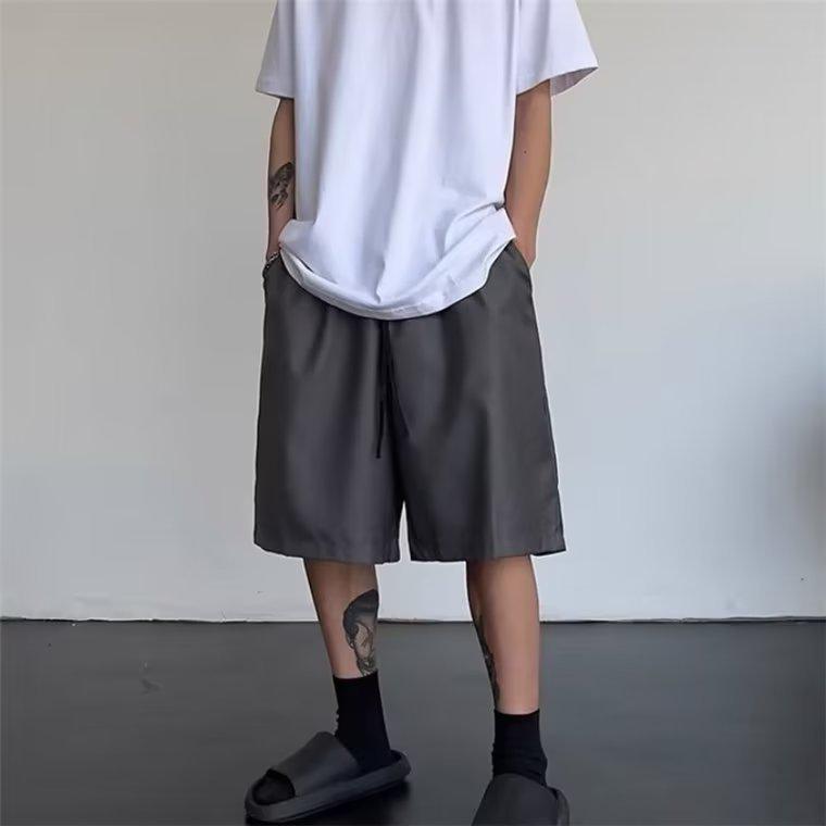 

Men s American Retro Zipper Shorts - Trendy Loose Fit for Summer M чорний