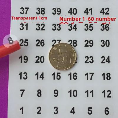 Adesivi Trasparenti Numerati da 1 a 180 per Prodotti di Bellezza