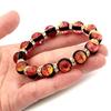 [GOLD STONE] Glowing Firefly Glass Bracelet, Kerama Sunset Orange, Sparkling Okinawa Power Stone, Inner Circumference: Approx. 18.5cm