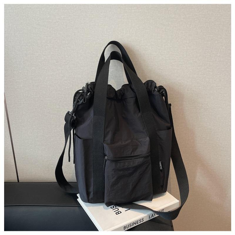 

Вместительная сумка-тоут для поездок на работу, женская летняя новинка, холщовая сумка через плечо, сумка-мессенджер, многофункциональный рюкзак чёрный