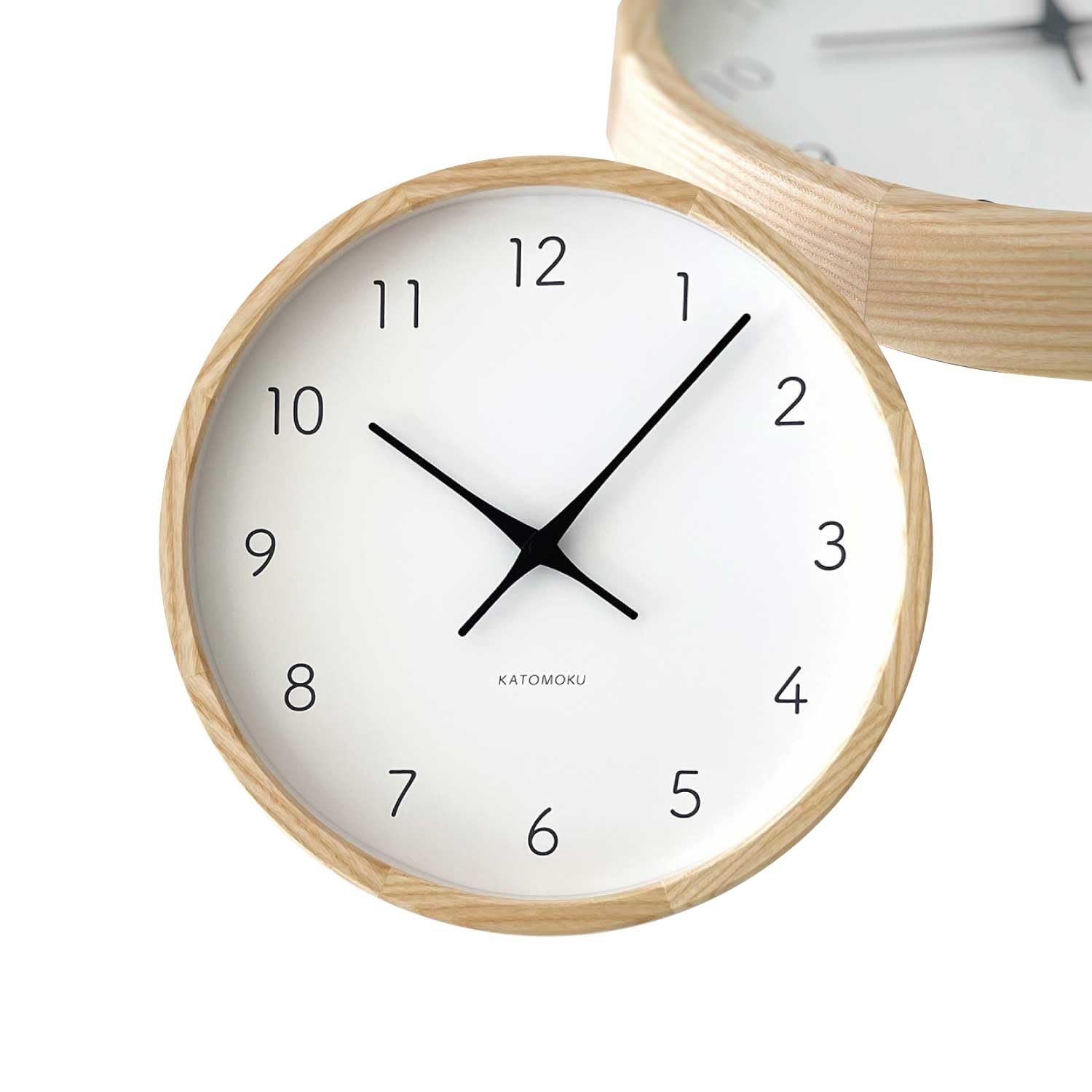 Настенные часы KATOMOKU Muku Clock 7 Natural km-60NA, с плавным ходом секундной стрелки, диаметр 30,0 см (Кварцевые часы)