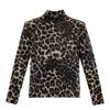 Leopard Print Tummy-Concealing Long Sleeve Top for Middle-Aged and Elderly Moms