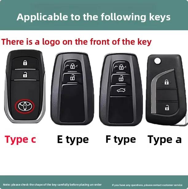 Car Key Case Cover Shell for Toyota Corolla SE 2023 Camry 50 55 TLC200 Yaris Land Cruiser Prado150 RAV4 Compatible with Multiple