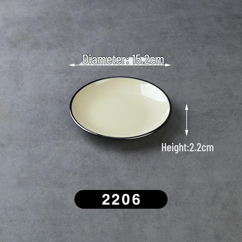 Brown-Black Round Melamine Shallow Dinner Plates, 10-Pack