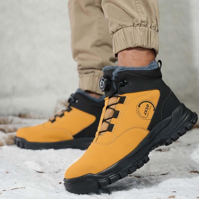 Fashion Steel Toe Work Boots for Men Waterproof Swivel Buckle Safety Shoes High Top Leather Safety Boots Man Winter Anti-slip Work Shoes