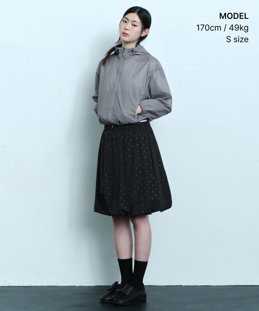 Musinsa Standard Woman Women'S Polka Dot Balloon Knee-Length Skirt [Black]