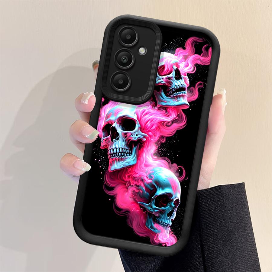Pink Skull Pattern Soft Shell Case for Samsung Galaxy A23 A12 A33 A14 A56 A34 A24 A13 A32 A16 A36 A26 A22