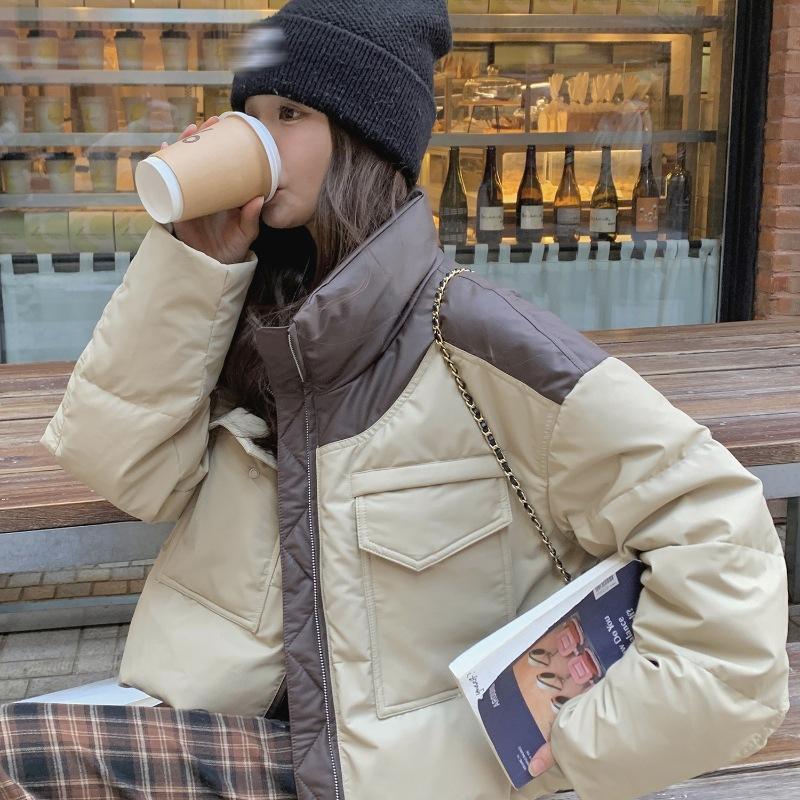 

New Cotton-padded Jacket Women s Winter Short Loose Leather Jacket Korean Cotton-padded Jacket S