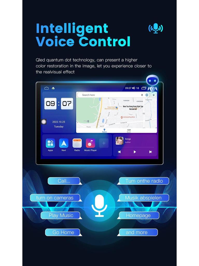 13-Inch Android Car Navigator with Wireless CarPlay Compatibility